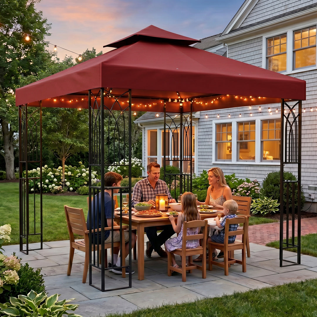 COOS BAY 8x8 Outdoor Patio Two-Tier Soft Top Gazebo
