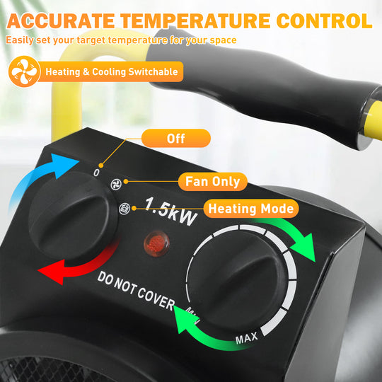 COOS BAY 1500W Radiant Spot Heater, 1/2 Pack, Black