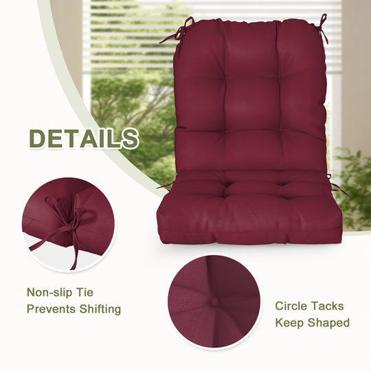 COOS BAY Tufted High Back Chair Cushions, 42x21 Inch, Set of 2