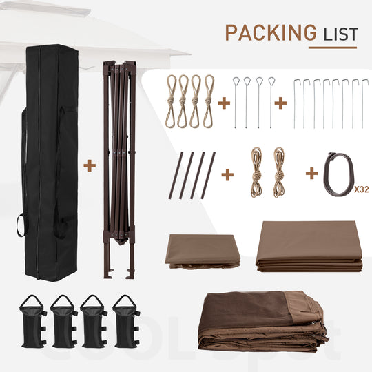 COOS BAY 11x11 Pop Up Gazebo with Mesh Netting