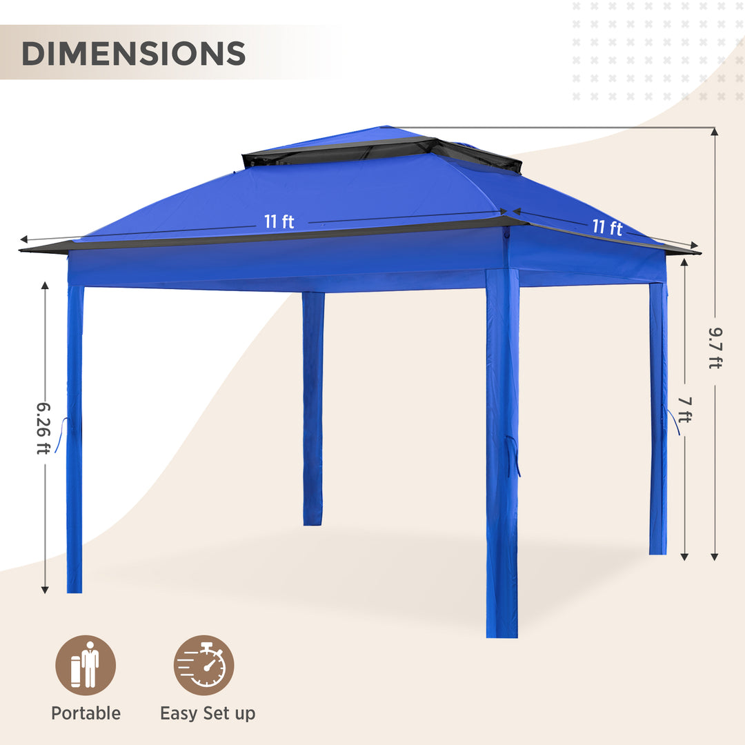 COOS BAY 11x11 Replacement Gazebo Top with Air Vent Sunshade Polyester Top Cover Only