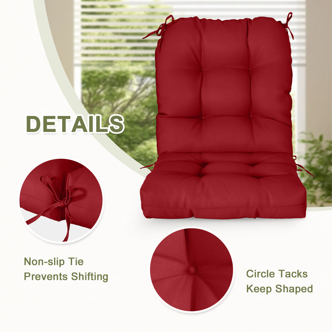 COOS BAY Tufted High Back Chair Cushions, 42x21 Inch, 4 Pack