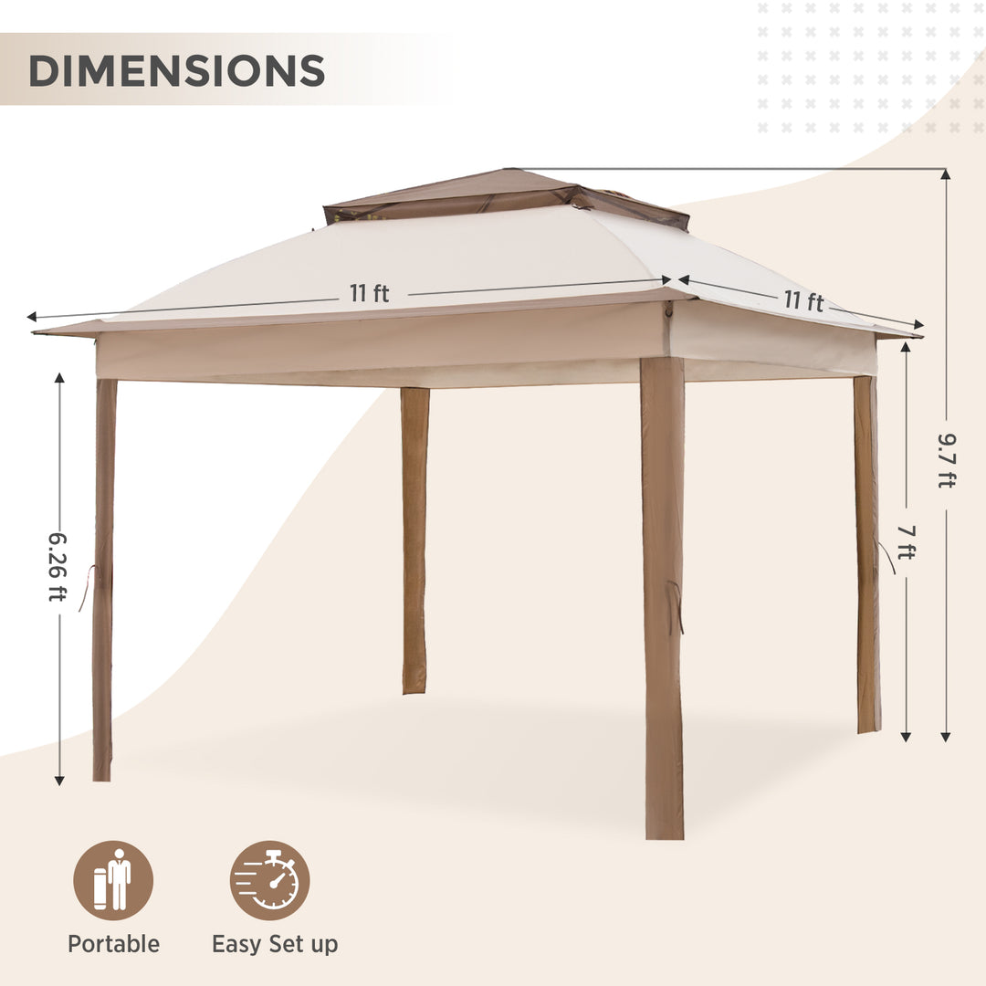 COOS BAY 11x11 Replacement Gazebo Top with Air Vent Sunshade Polyester Top Cover Only