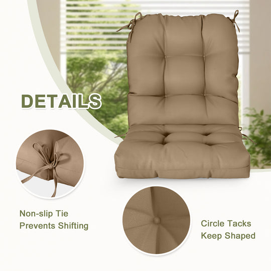 COOS BAY Tufted High Back Chair Cushions, 42x21 Inch, Set of 2