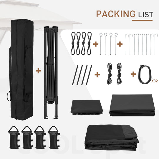 COOS BAY 11x11 Pop Up Gazebo with Mesh Netting