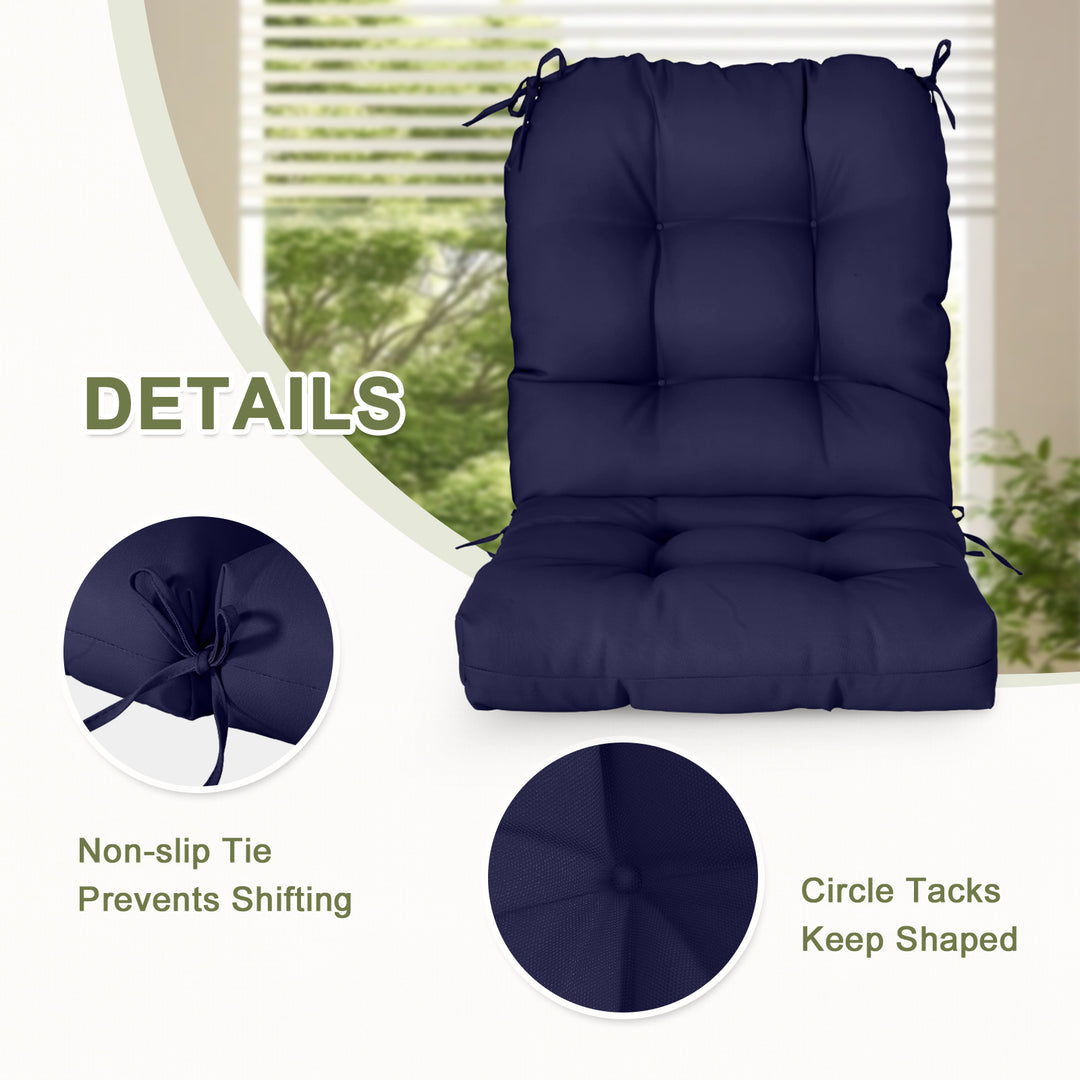 COOS BAY Tufted High Back Chair Cushions, 42x21 Inch, Set of 2