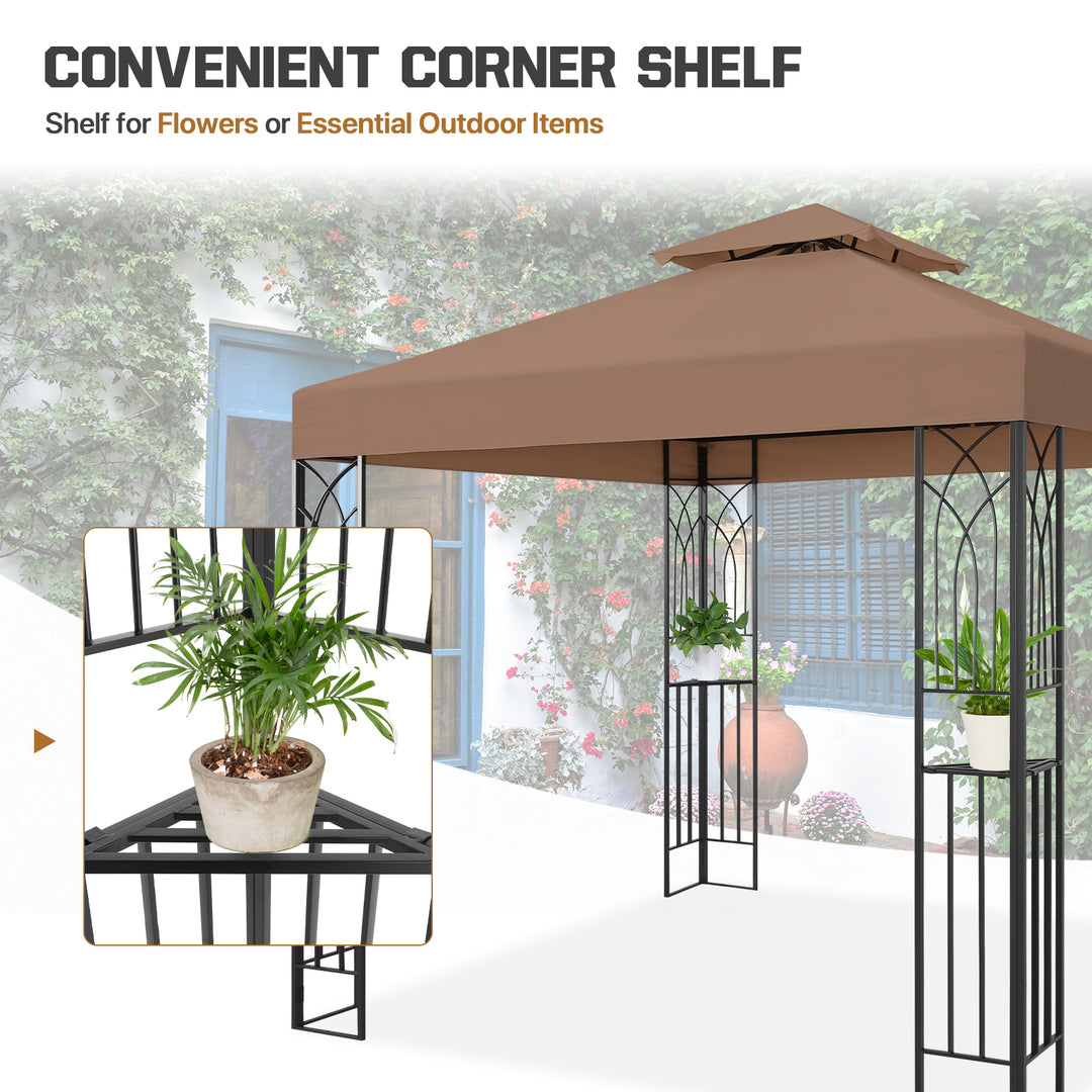 COOS BAY 8x8 Outdoor Patio Two-Tier Soft Top Gazebo