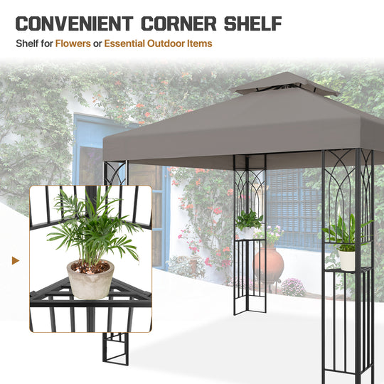 COOS BAY 8x8 Outdoor Patio Two-Tier Soft Top Gazebo