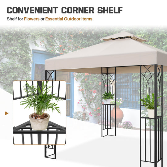 COOS BAY 8x8 Outdoor Patio Two-Tier Soft Top Gazebo