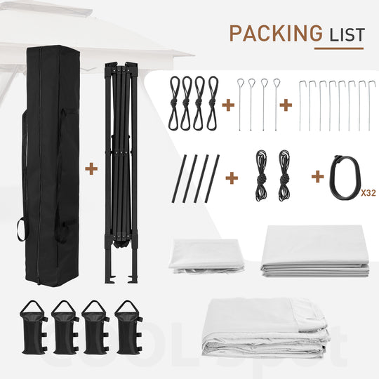 COOS BAY 11x11 Pop Up Gazebo with Mesh Netting