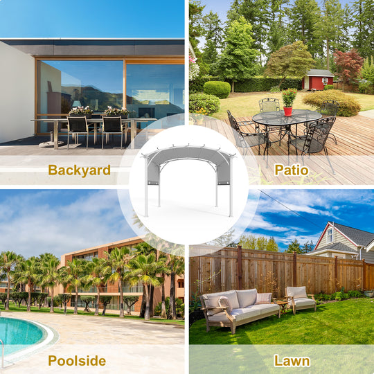 COOS BAY Outdoor Patio Pergola 11.4x11.4 ft with Retractable Textilene Canopy Top