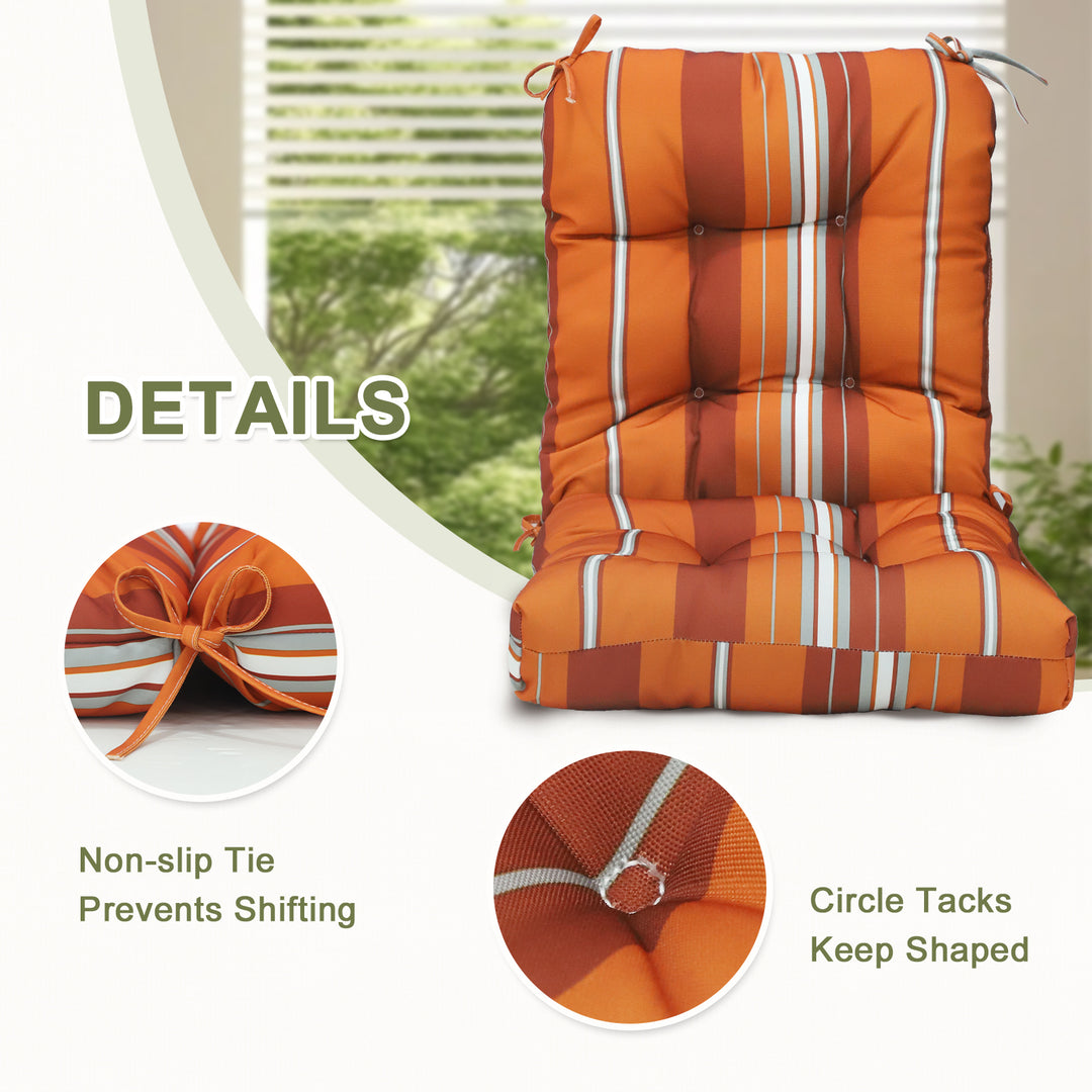 COOS BAY Tufted High Back Chair Cushions, 42x21 Inch, 4 Pack