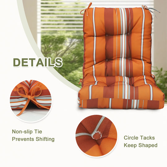 COOS BAY Tufted High Back Chair Cushions, 42x21 Inch, 4 Pack