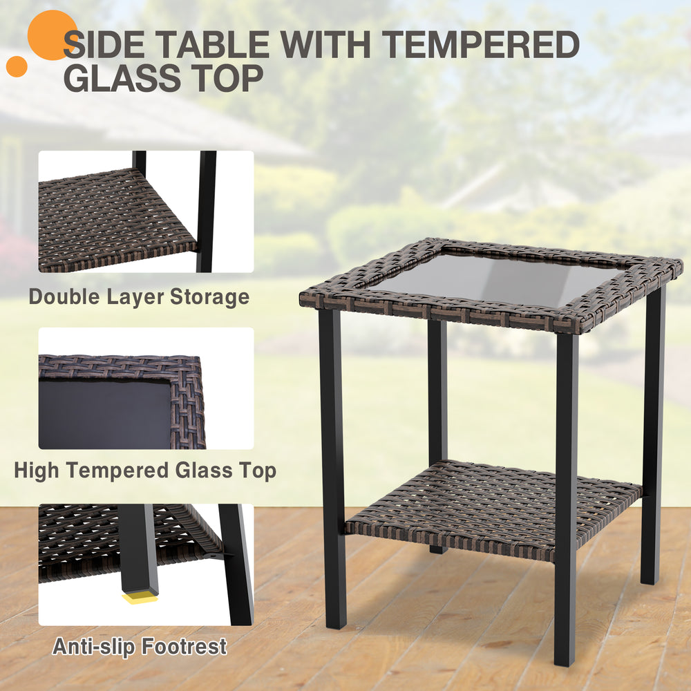 COOS BAY Harbor Retreat Outdoor Side Table, Brown
