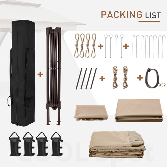 COOS BAY 11x11 Pop Up Gazebo with Mesh Netting