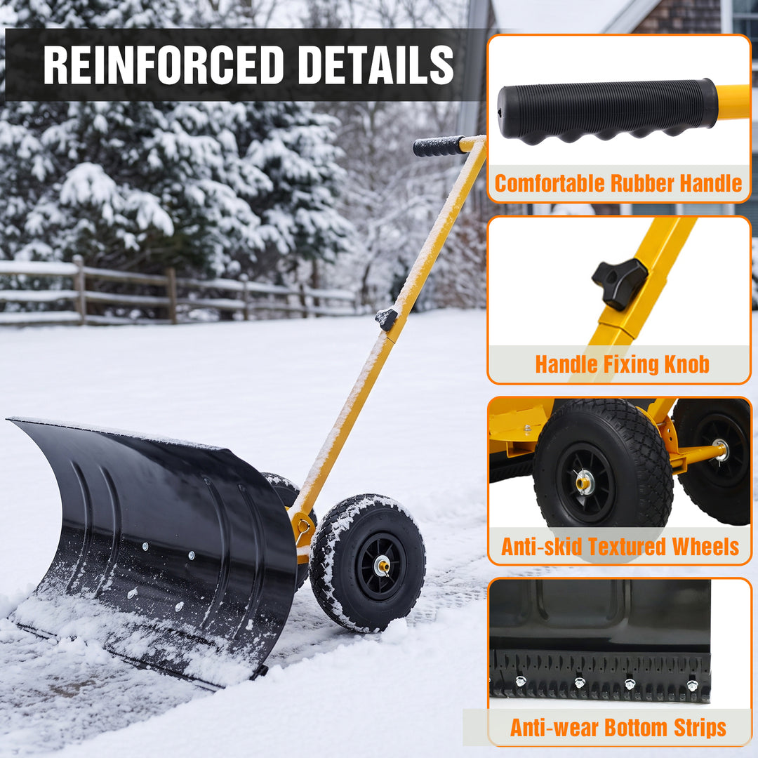 COOS BAY Wheeled Snow Shovel for Driveway