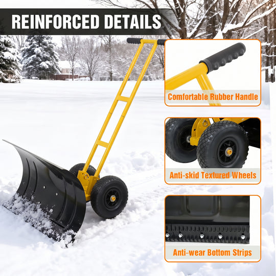 COOS BAY Wheeled Snow Shovel for Driveway