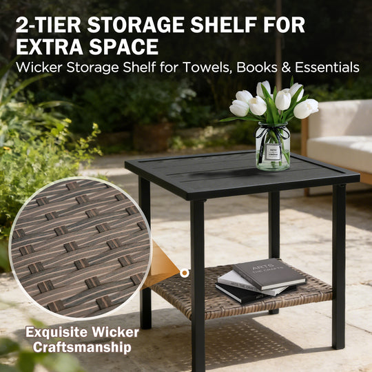 COOS BAY Sunset Haven Outdoor Patio Side Table/Coffee Table
