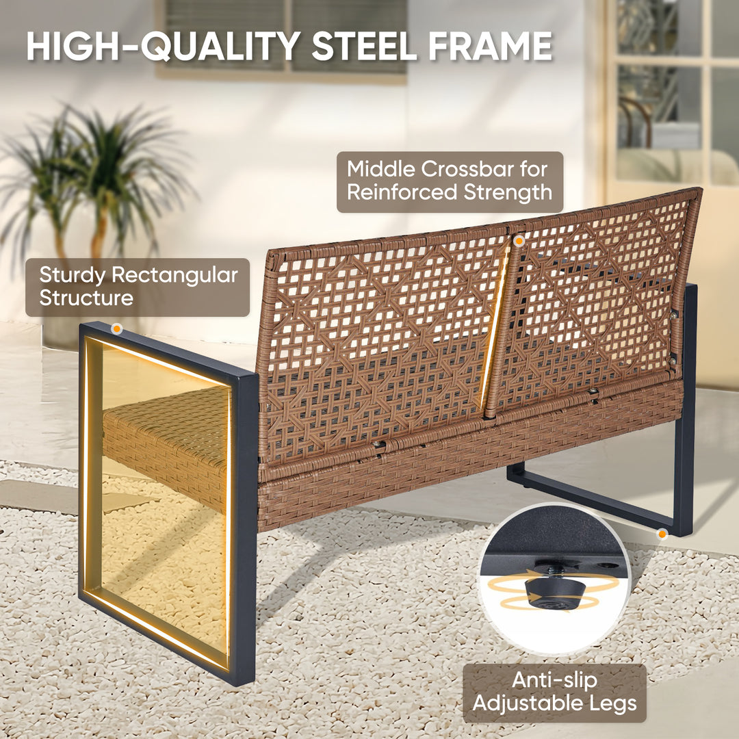 COOS BAY Haven Lounge 4 Piece Rattan Patio Furniture Set