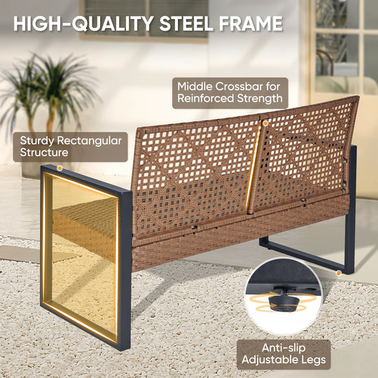 COOS BAY Haven Lounge 4 Piece Rattan Patio Furniture Set