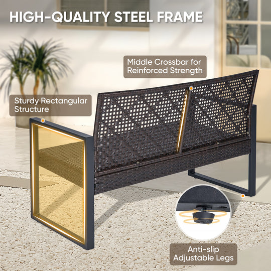 COOS BAY Haven Lounge 4 Piece Rattan Patio Furniture Set
