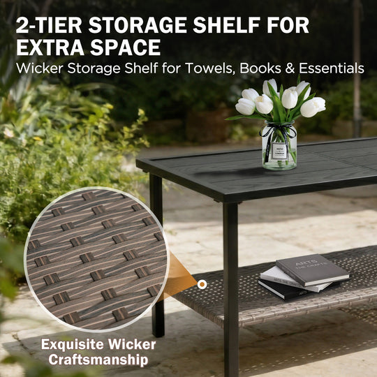 COOS BAY Sunset Haven Outdoor Patio Side Table/Coffee Table