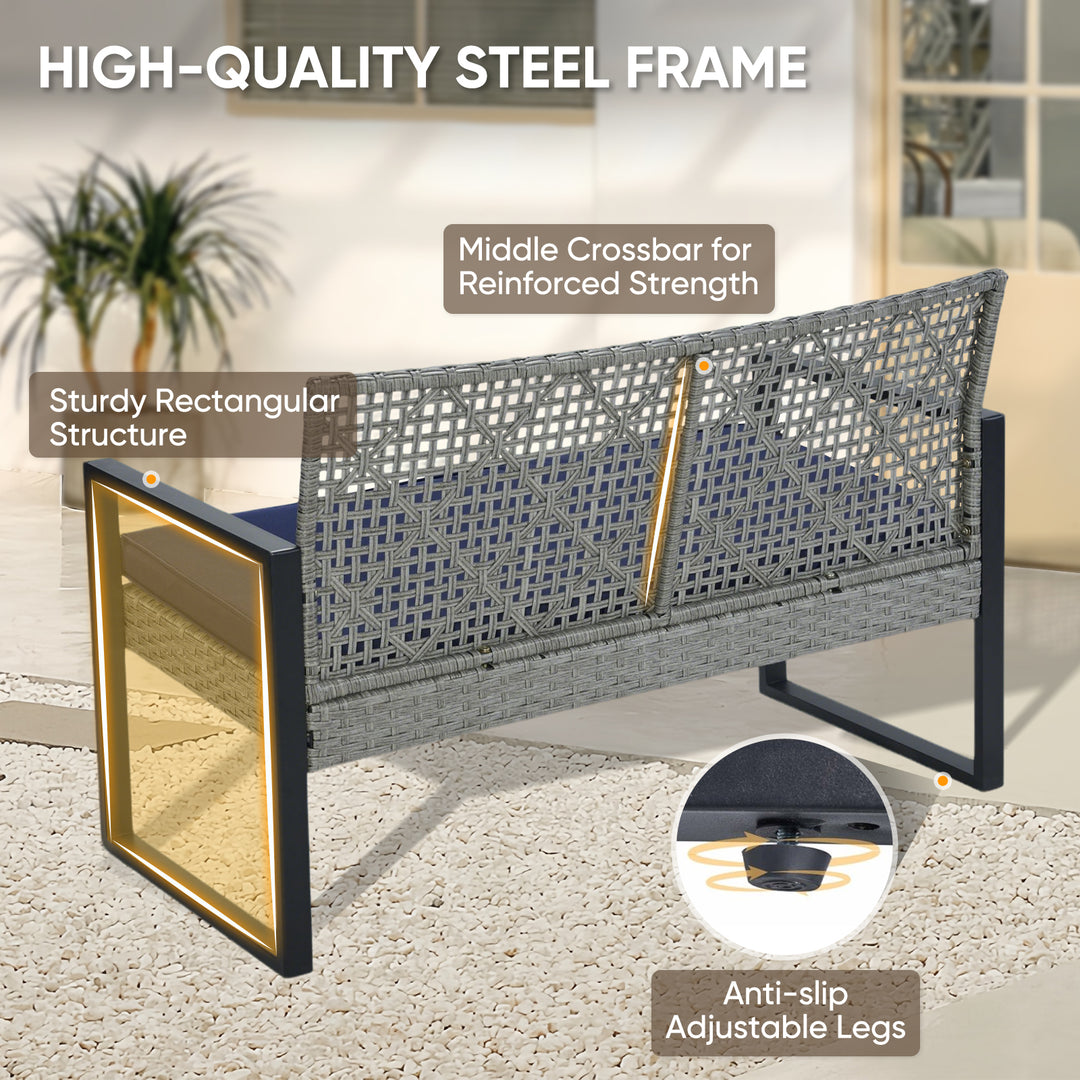 COOS BAY Haven Lounge 4 Piece Rattan Patio Furniture Set