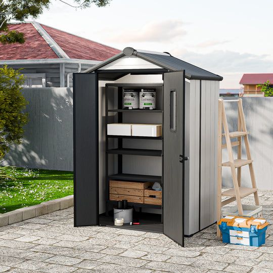 COOS BAY 8x6/8x8/5x3/6x4 Outdoor Storage Shed with Floor, Lockable Doors