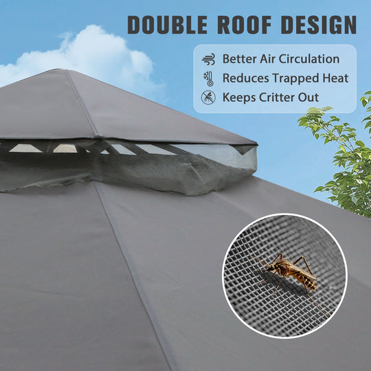 COOS BAY 10x12 Outdoor Patio Gazebo with Netting