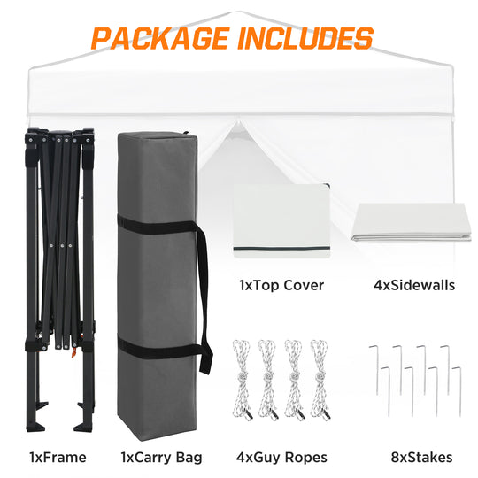 COOS BAY Pop Up Canopy Tent 6x4 with Four Removable Sun Walls