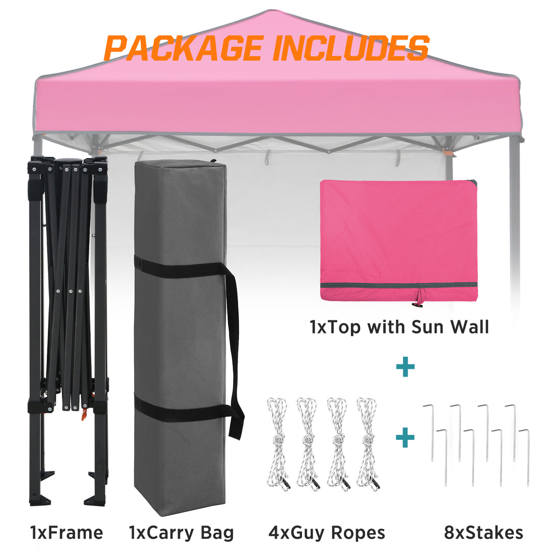 COOS BAY Pop Up Canopy Tent 6x4 with Adjustable Sun Wall