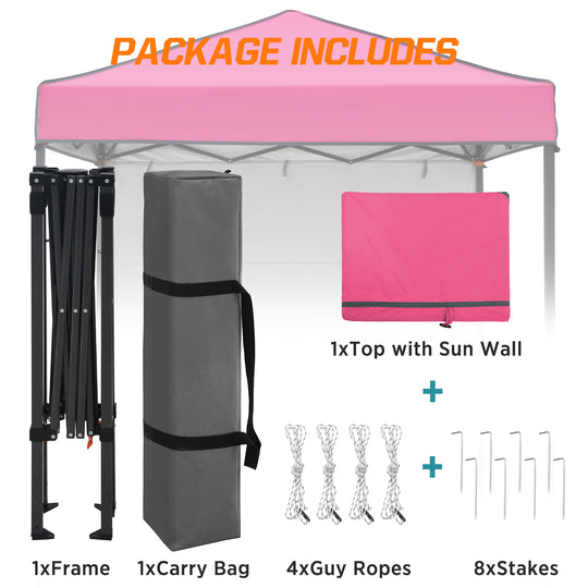 COOS BAY Pop Up Canopy Tent 6x4 with Adjustable Sun Wall