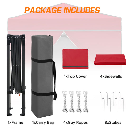 COOS BAY Pop Up Canopy Tent 6x4 with Four Removable Sun Walls