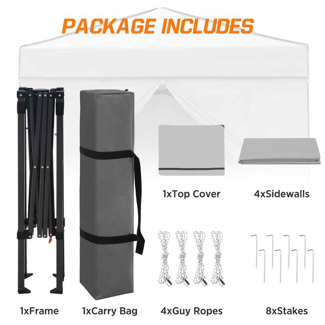 COOS BAY Pop Up Canopy Tent 6x4 with Four Removable Sun Walls
