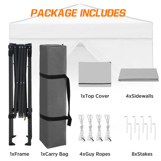 COOS BAY Pop Up Canopy Tent 6x4 with Four Removable Sun Walls