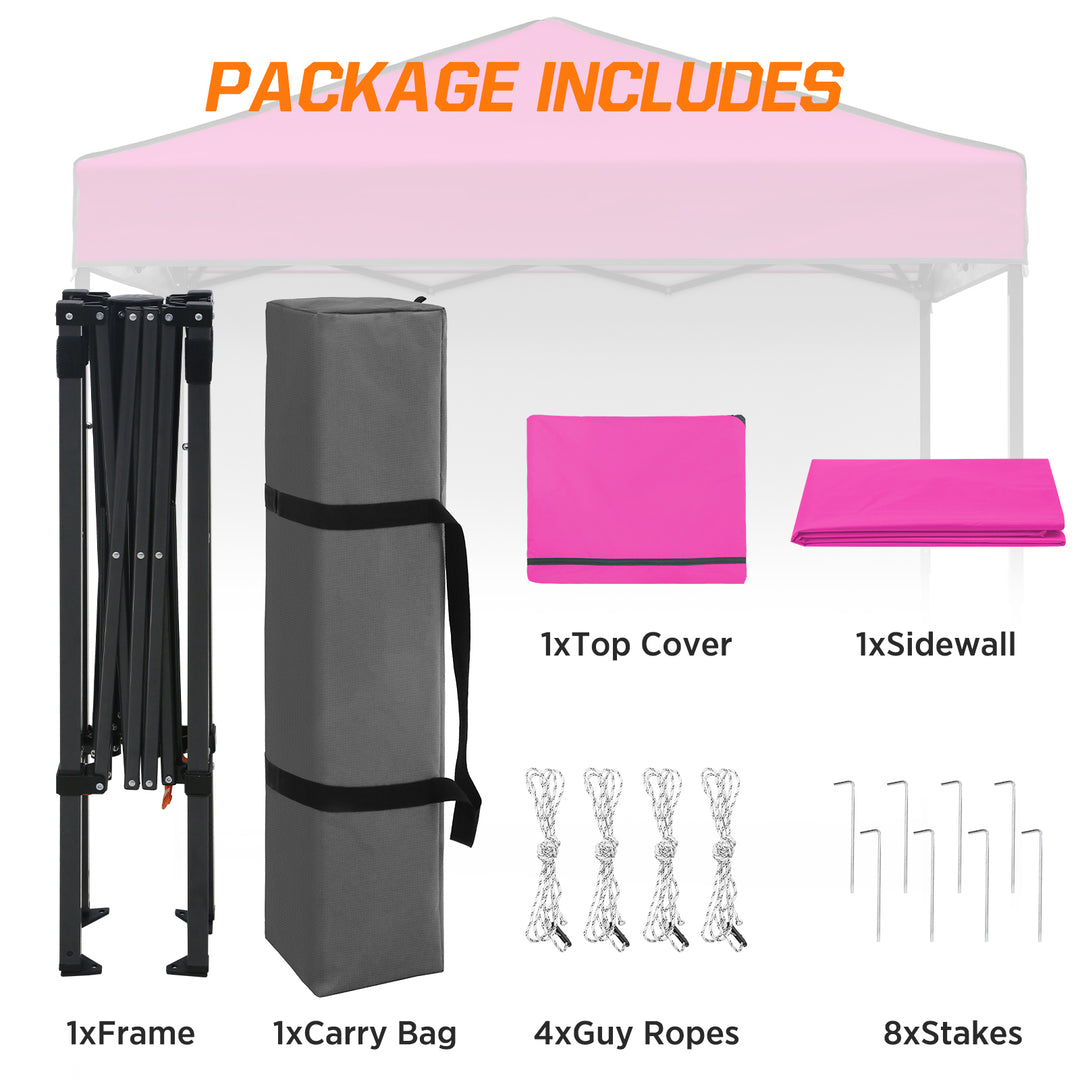 COOS BAY Pop Up Canopy Tent 6x4 with One Removable Sun Wall