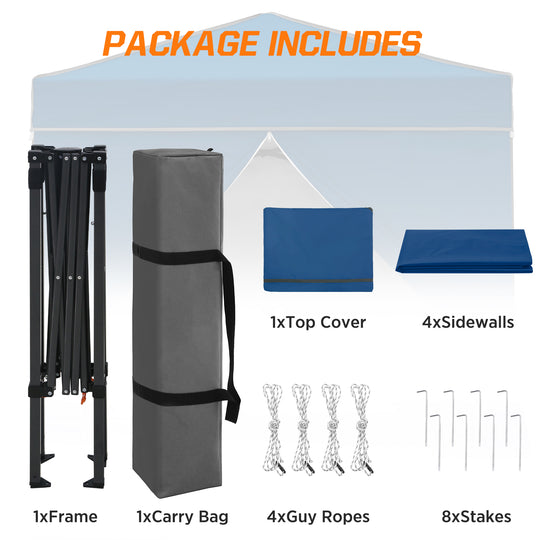 COOS BAY Pop Up Canopy Tent 6x4 with Four Removable Sun Walls