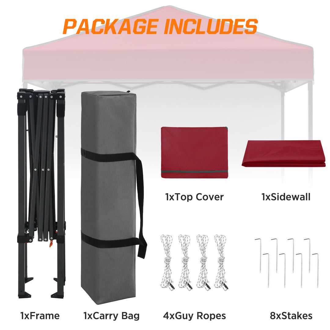 COOS BAY Pop Up Canopy Tent 6x4 with One Removable Sun Wall