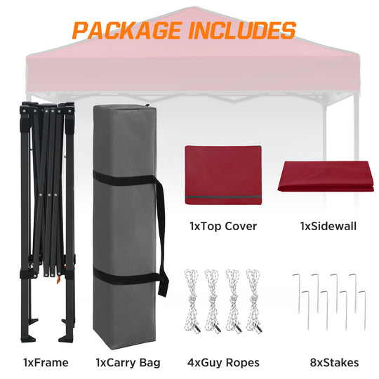 COOS BAY Pop Up Canopy Tent 6x4 with One Removable Sun Wall