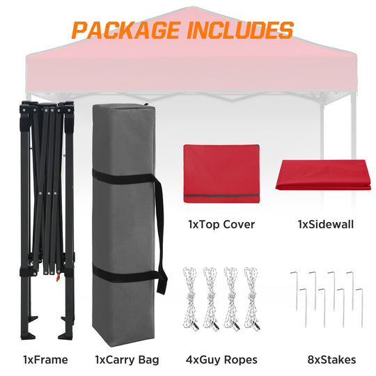 COOS BAY Pop Up Canopy Tent 6x4 with One Removable Sun Wall