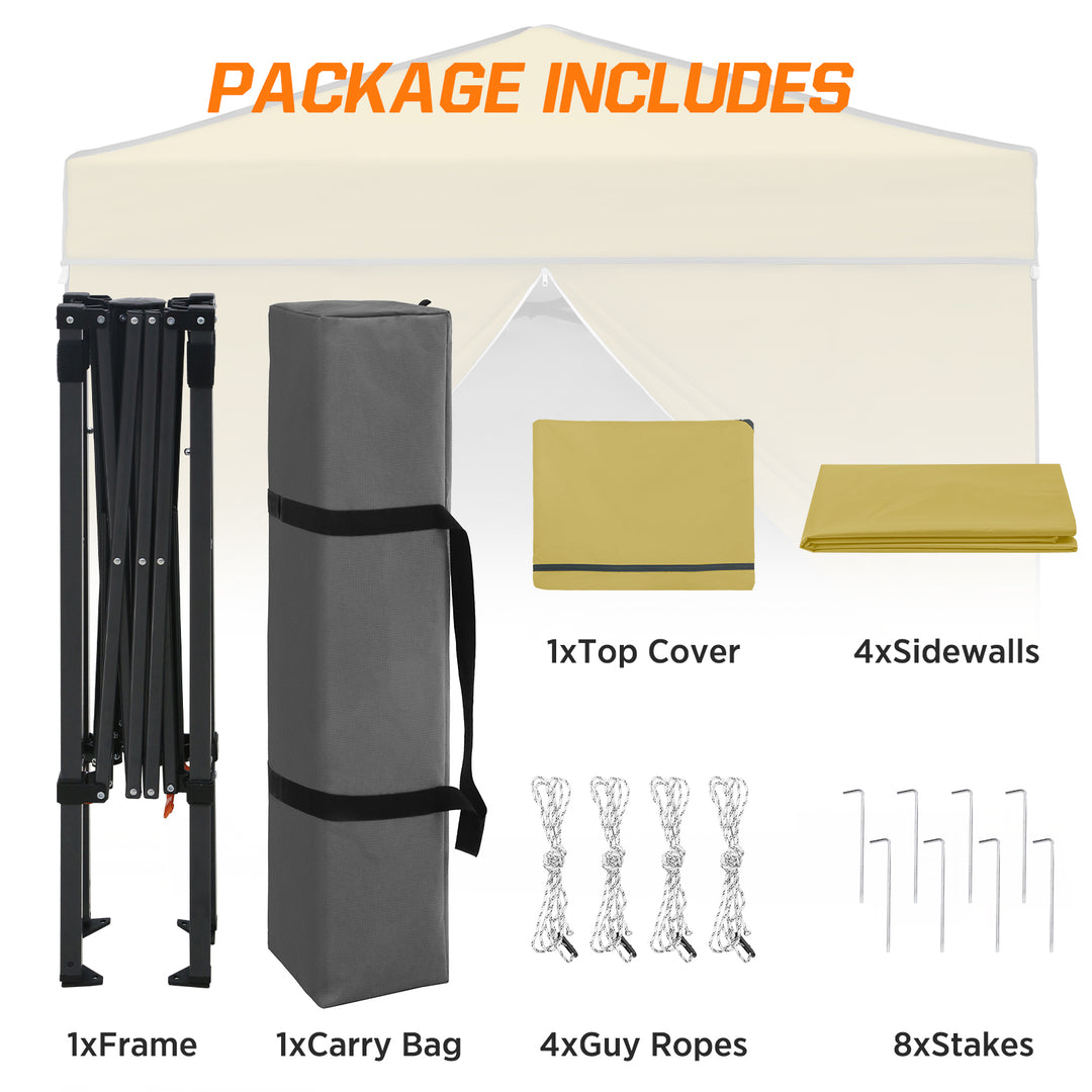 COOS BAY Pop Up Canopy Tent 6x4 with Four Removable Sun Walls