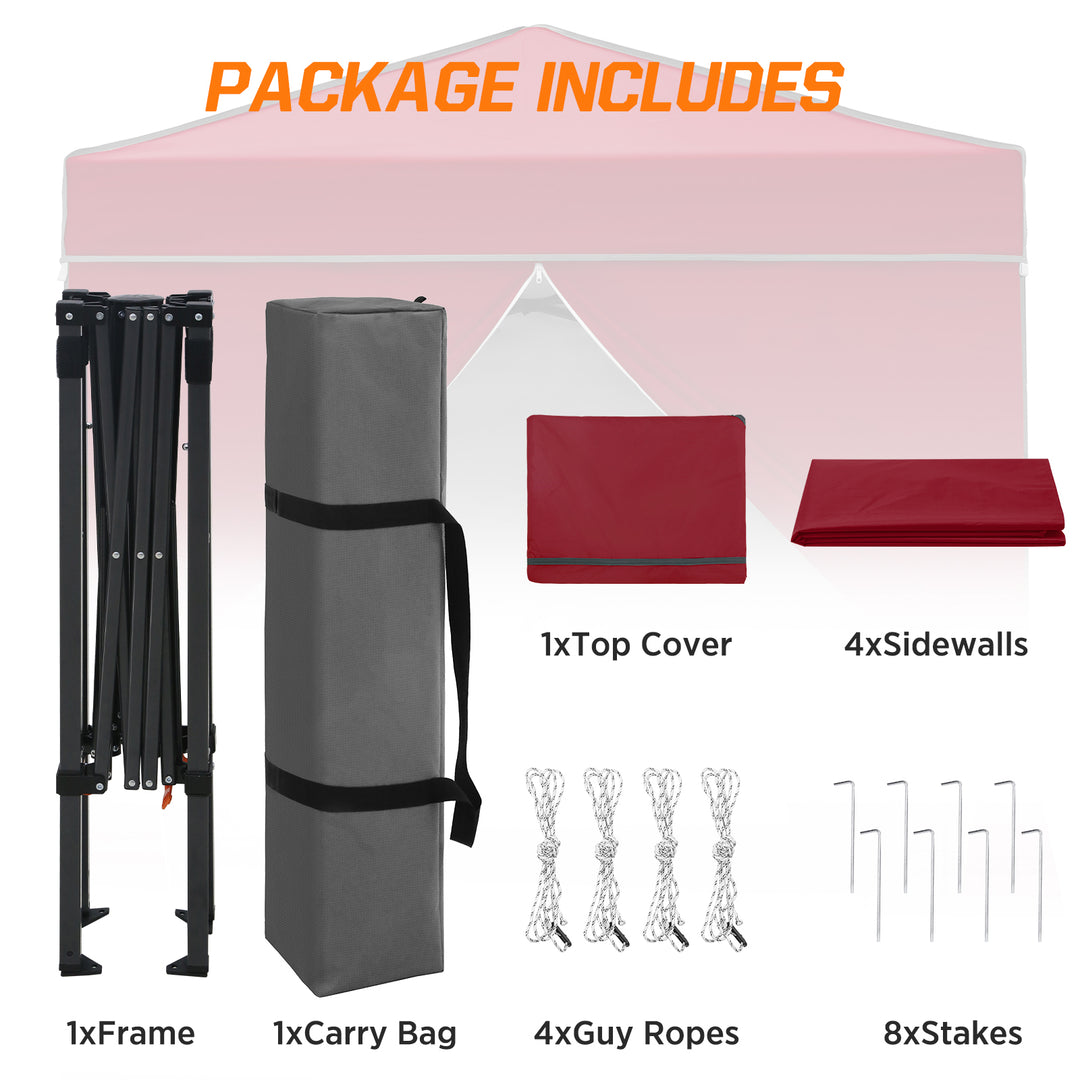 COOS BAY Pop Up Canopy Tent 6x4 with Four Removable Sun Walls