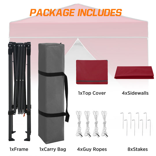 COOS BAY Pop Up Canopy Tent 6x4 with Four Removable Sun Walls