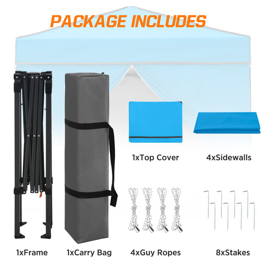 COOS BAY Pop Up Canopy Tent 6x4 with Four Removable Sun Walls