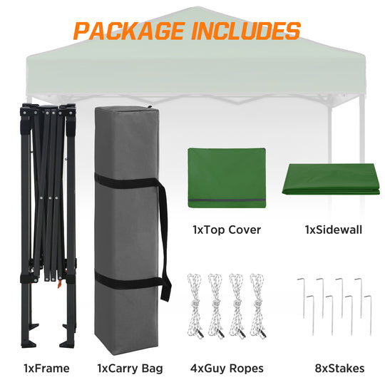 COOS BAY Pop Up Canopy Tent 6x4 with One Removable Sun Wall