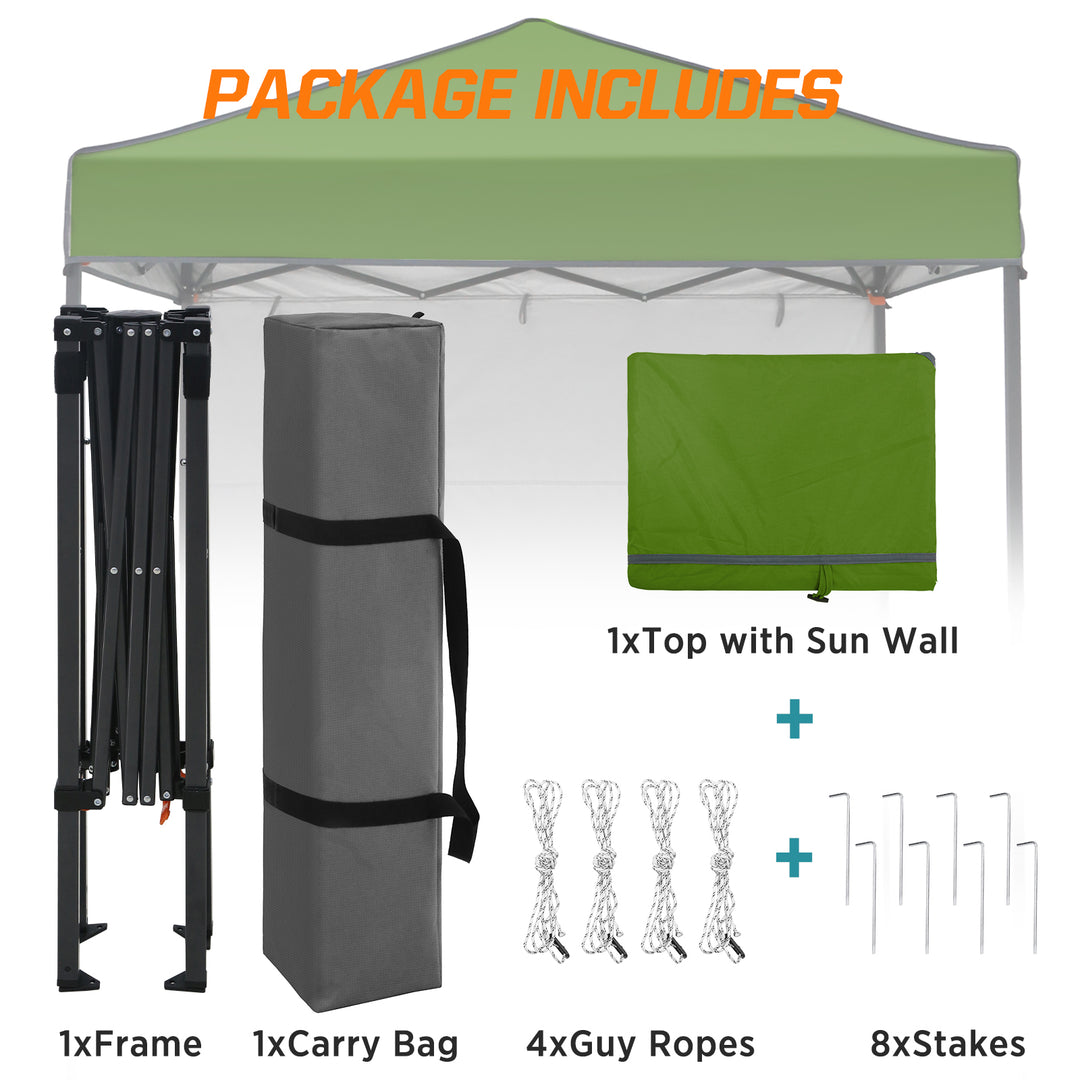COOS BAY Pop Up Canopy Tent 6x4 with Adjustable Sun Wall