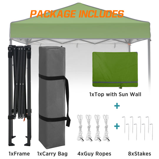 COOS BAY Pop Up Canopy Tent 6x4 with Adjustable Sun Wall