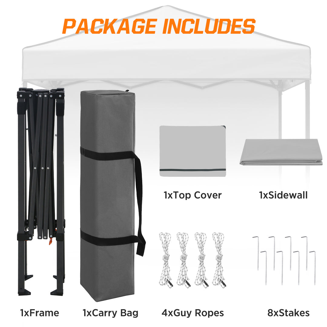 COOS BAY Pop Up Canopy Tent 6x4 with One Removable Sun Wall