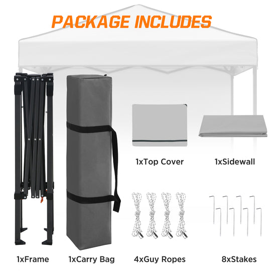 COOS BAY Pop Up Canopy Tent 6x4 with One Removable Sun Wall