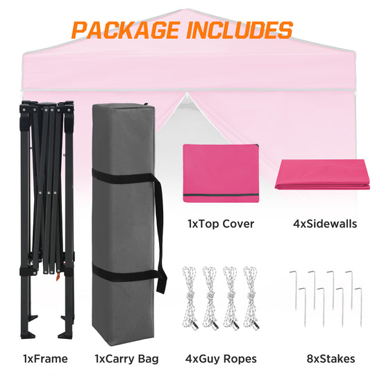 COOS BAY Pop Up Canopy Tent 6x4 with Four Removable Sun Walls